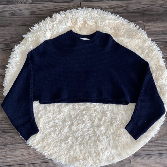 Wilfred Free Lolan sweater in navy. - Picture 1 of 2